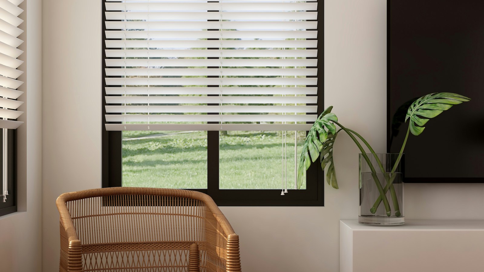 Layered window treatments combining sheer shades and drapery in a Richmond BC living room